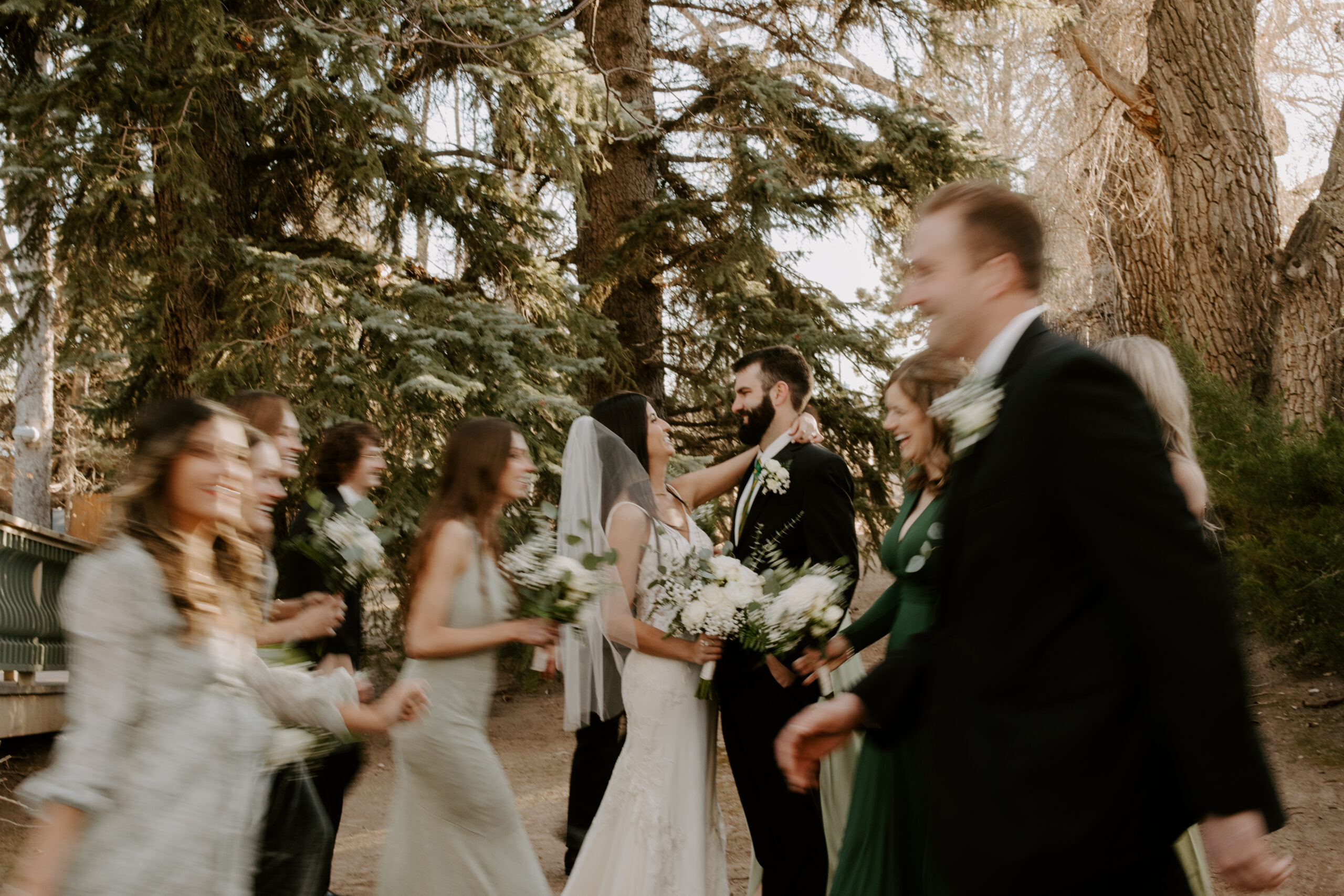 A Colorado Winter Wedding Bridal Party Photo